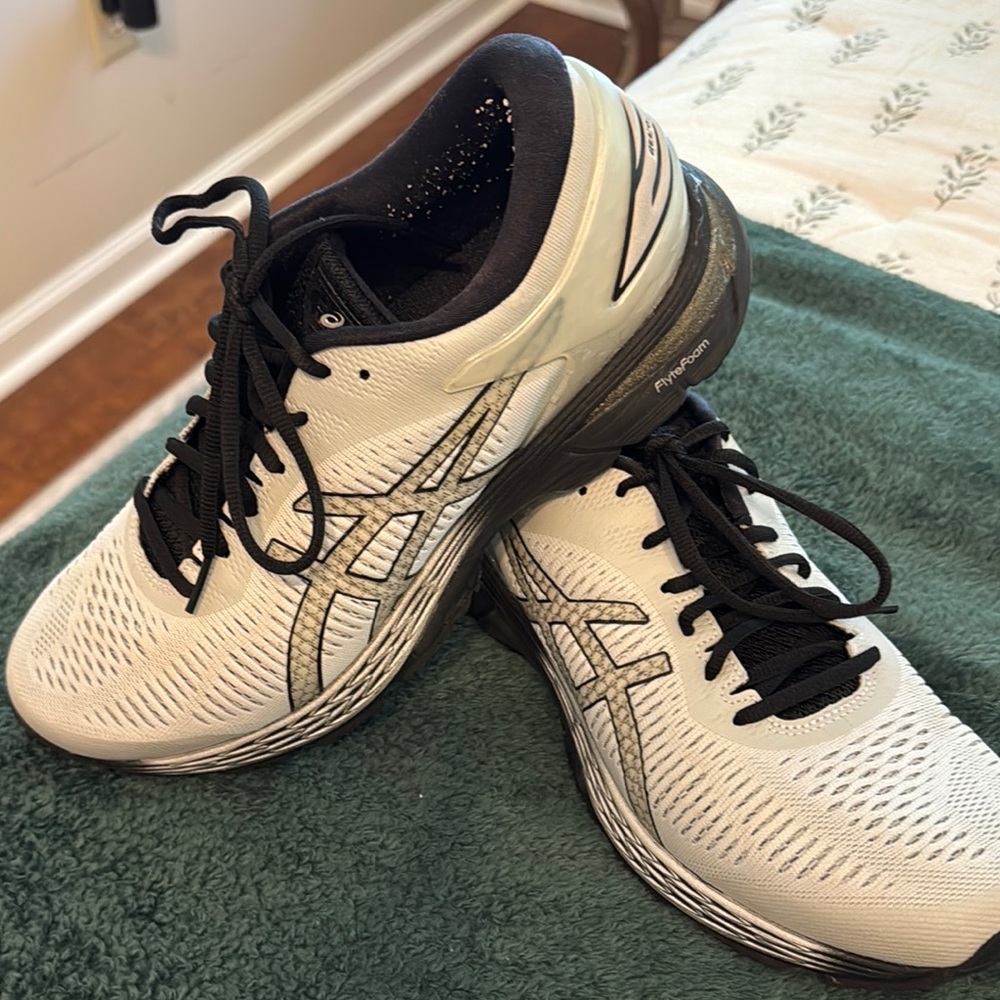ASICS  Men’s White and Black Athletic Shoes
